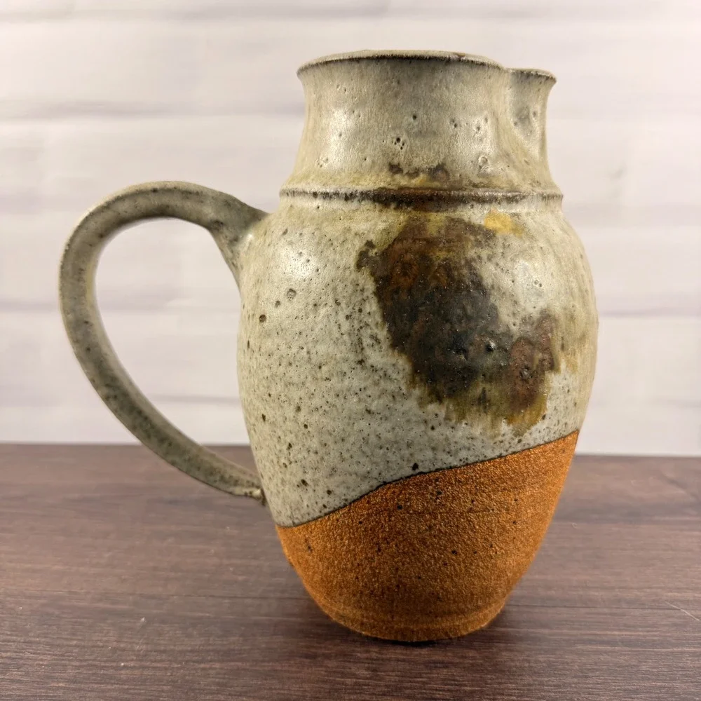Robert Weiss Handmade Stoneware Pitcher MCM Studio Pottery Glazed Ceramic